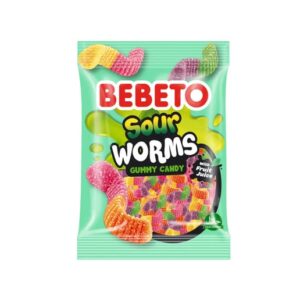 Bebeto Sour Worms Gummy Candy 2.82 oz 12ct
